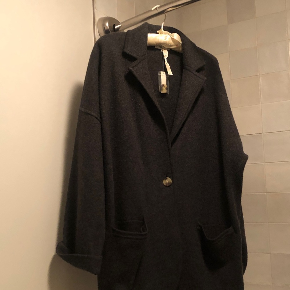 One hundred per cent merino wool one button jacket